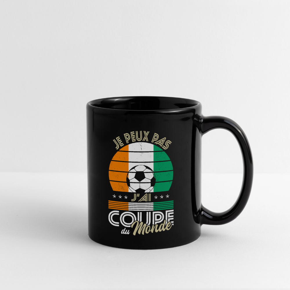 Mug uni - Je peux pas j'ai Coupe du Monde - Côte d’Ivoire - noir
