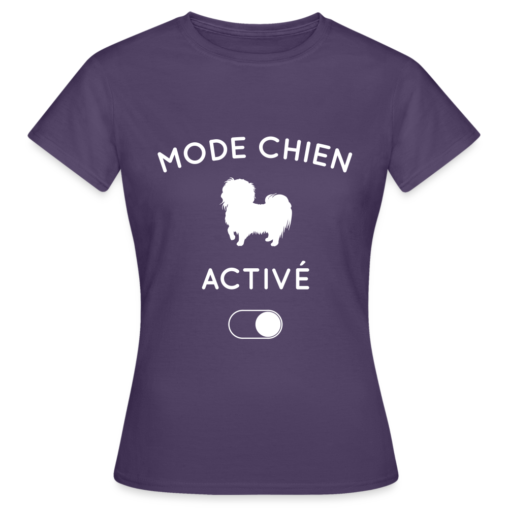 T-shirt Femme - Mode chien activé - violet foncé