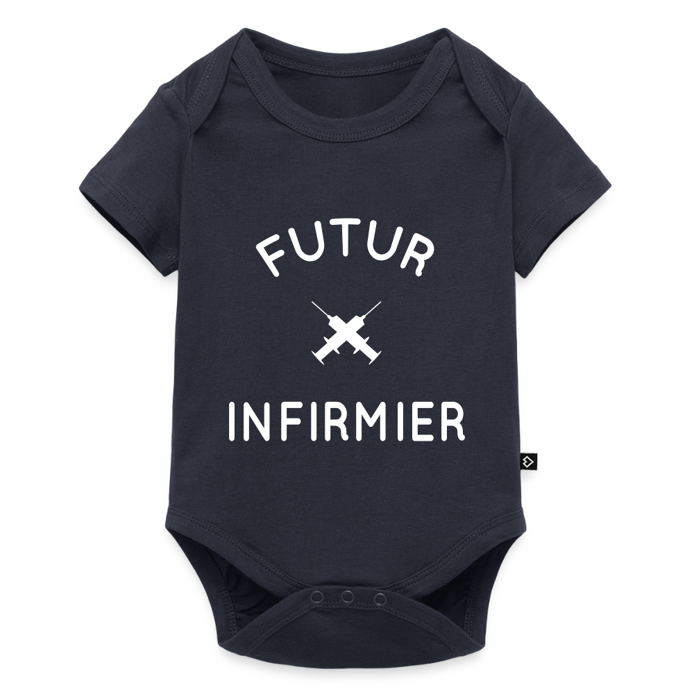 Body Bébé bio manches courtes - Futur infirmier - bleu marine
