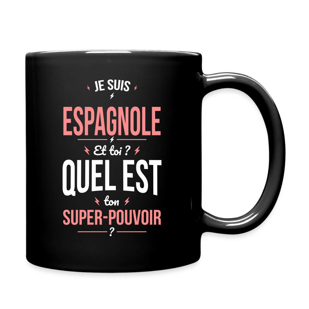Mug uni - Je suis Espagnole - Super-pouvoir - noir