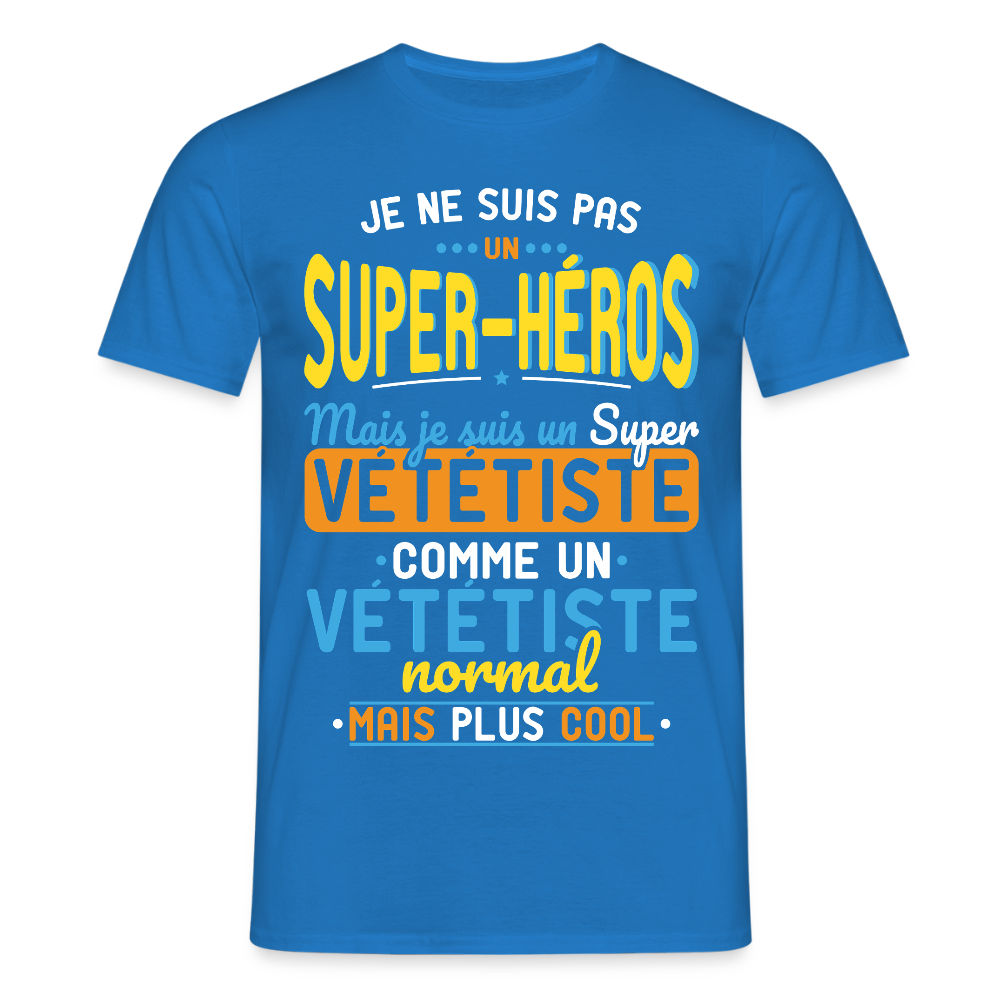 T-shirt Homme - Pas un Super-Héros mais un super Vététiste - bleu royal