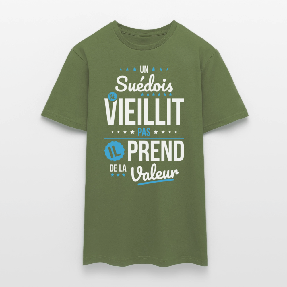 T-shirt Homme - Un Suédois ne vieillit pas - vert militaire