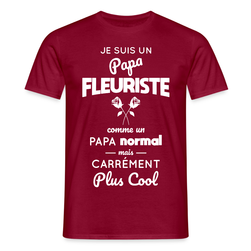 T-shirt Homme - Papa fleuriste plus cool - rouge brique