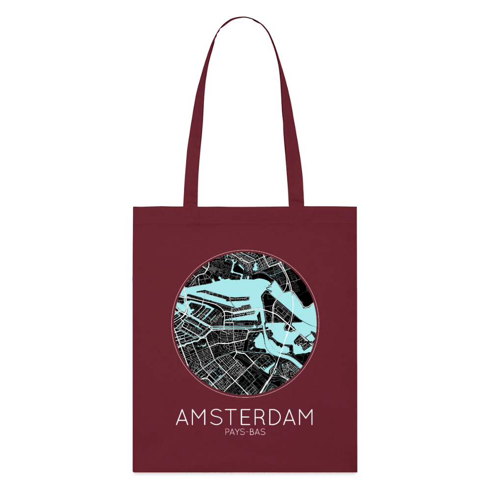 Tote Bag Amsterdam Bio – Plan d’Amsterdam - bordeaux