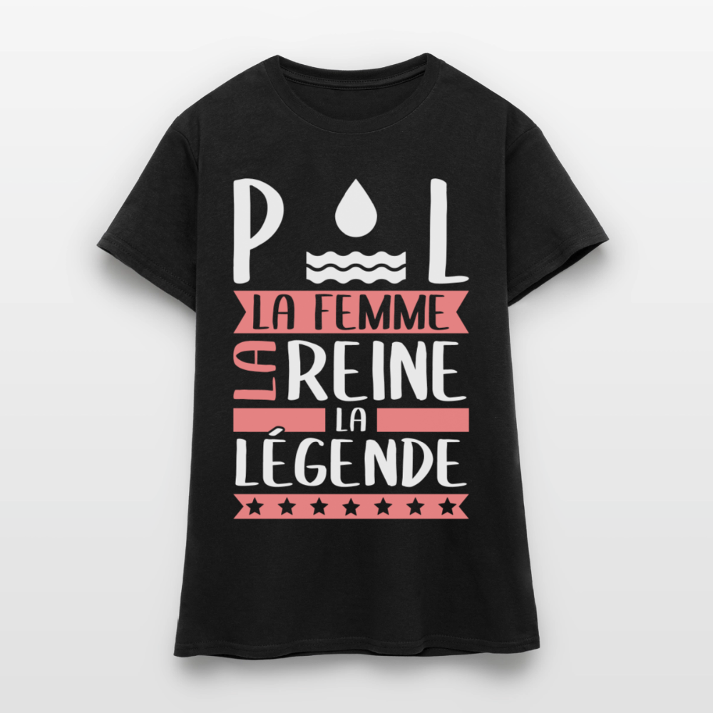T-shirt femme Paule rébus – La femme, la reine, la légende - noir