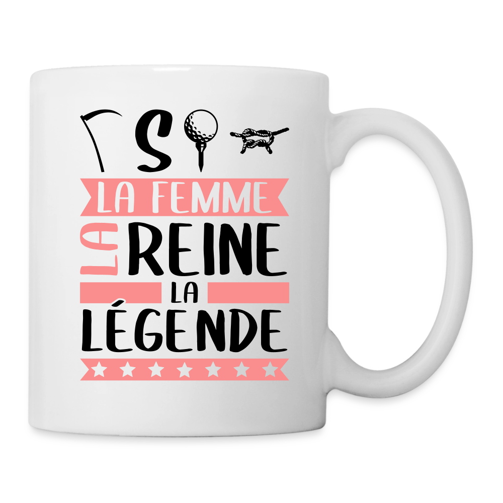 Mug blanc Faustine rébus – La femme, la reine, la légende - blanc