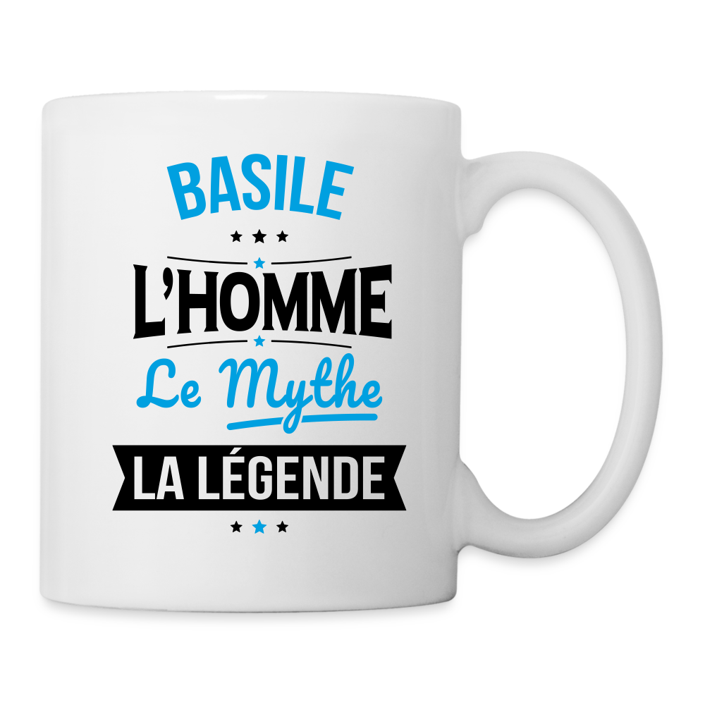 Mug blanc - Basile - l'Homme - le Mythe - la Légende - blanc