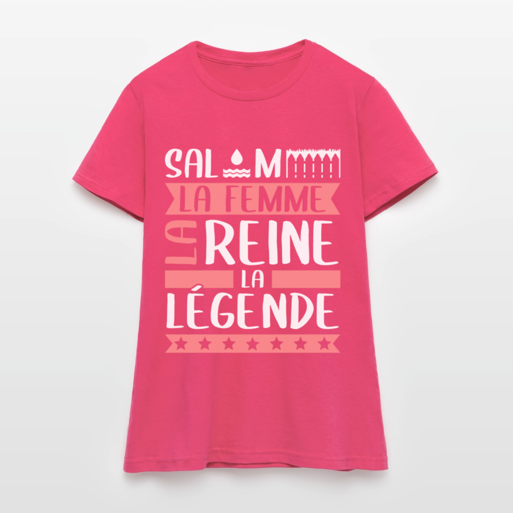 T-shirt femme Salomé rébus – La femme, la reine, la légende - rose azalée