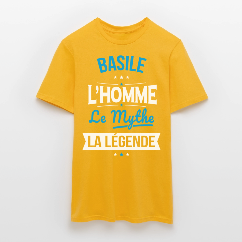 T-shirt Homme - Basile - l'Homme - le Mythe - la Légende - jaune