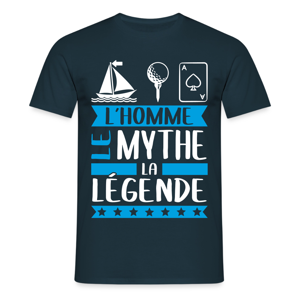 T-shirt homme Mathias rébus – L’homme, le mythe, la légende - marine