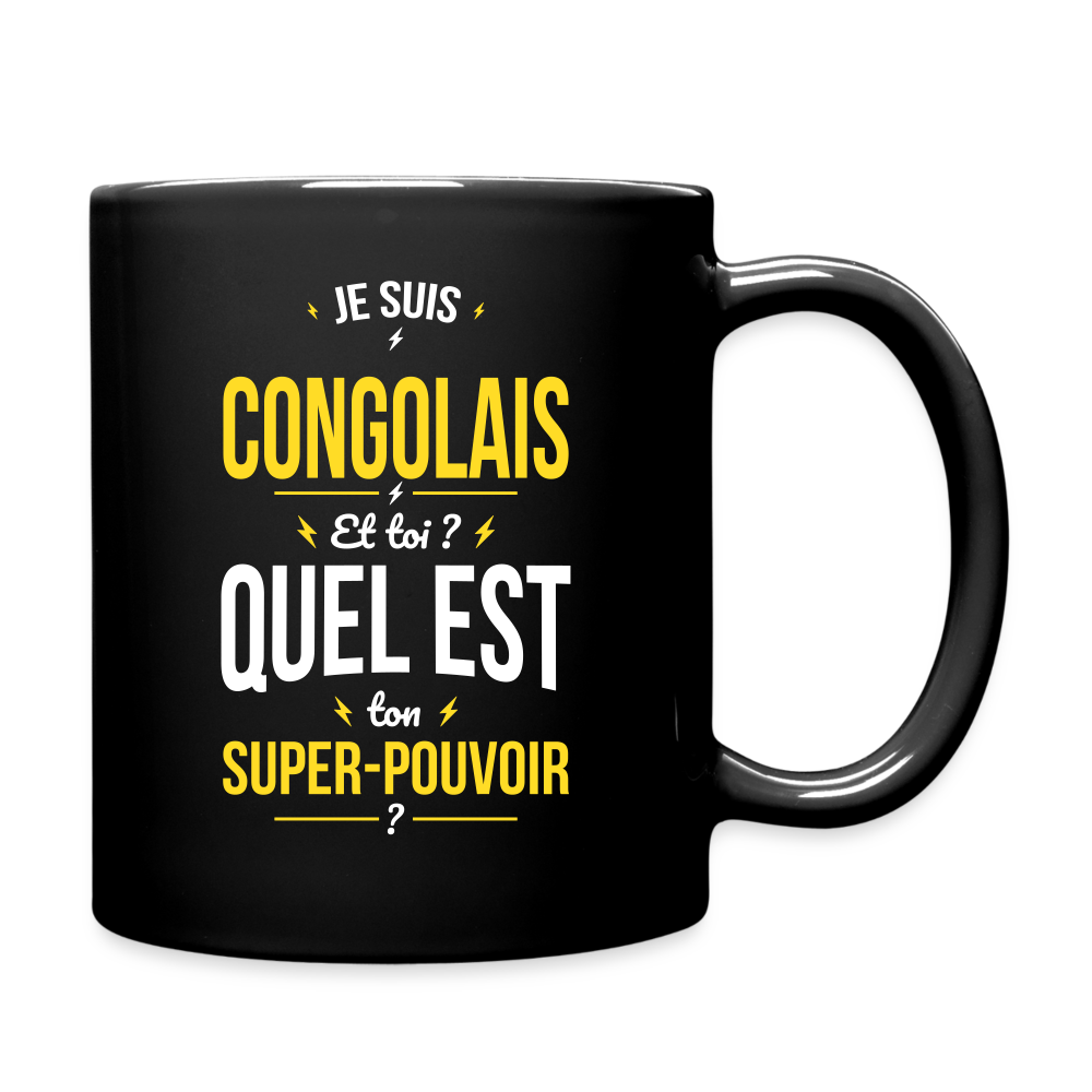 Mug uni - Je suis Congolais - Super-pouvoir - noir