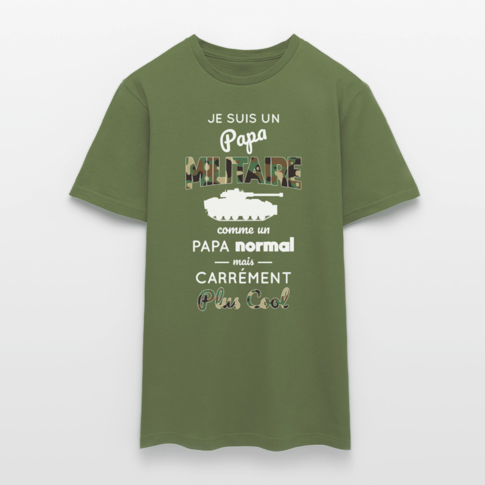 T-shirt Homme - Papa militaire plus cool - vert militaire