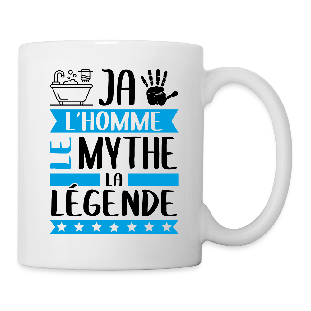 Mug blanc Benjamin rébus – L’homme, le mythe, la légende - blanc