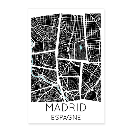 Poster Madrid - Plan Madrid - 40 x 60 cm - blanc