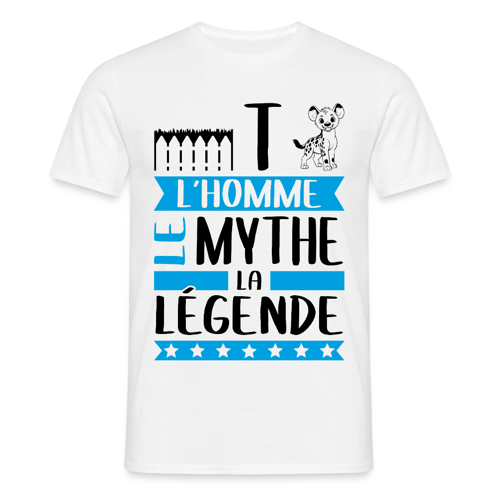 T-shirt homme coloris clair Etienne en rébus – L’homme, le mythe, la légende - blanc