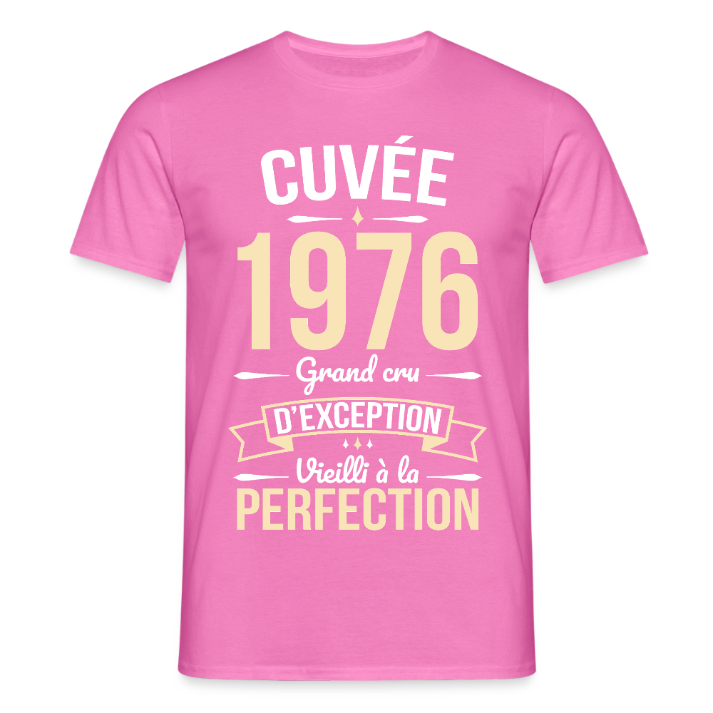 T-shirt anniversaire homme 50 ans – Cuvée 1976, Grand cru d’exception - rose