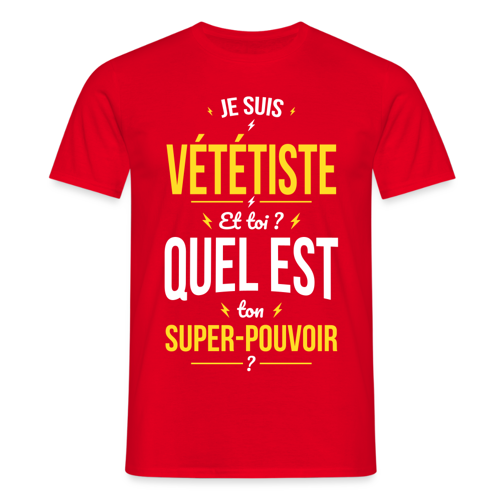 T-shirt Homme - Je suis vététiste - Super-pouvoir - rouge