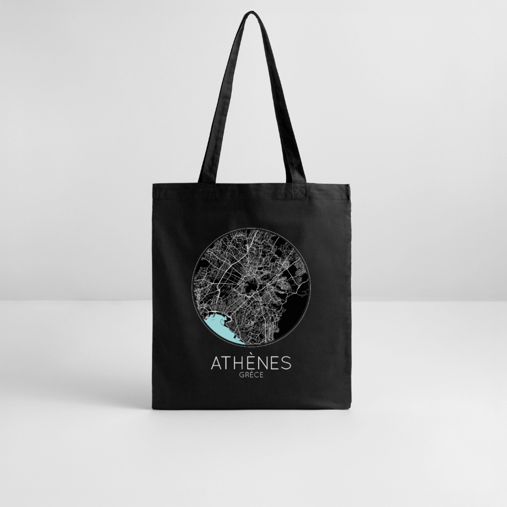 Tote Bag Athènes Bio – Plan d’Athènes - noir