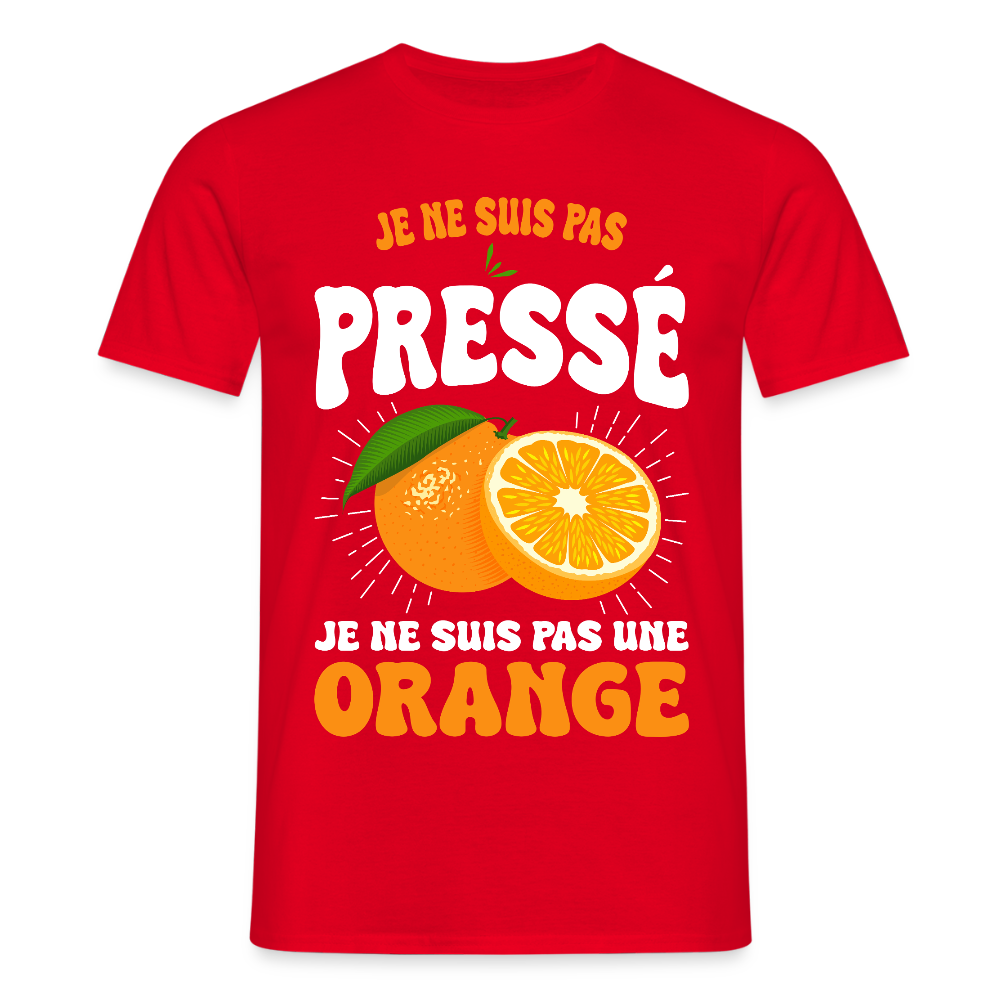 T-shirt Homme - Je ne suis pas une orange - rouge