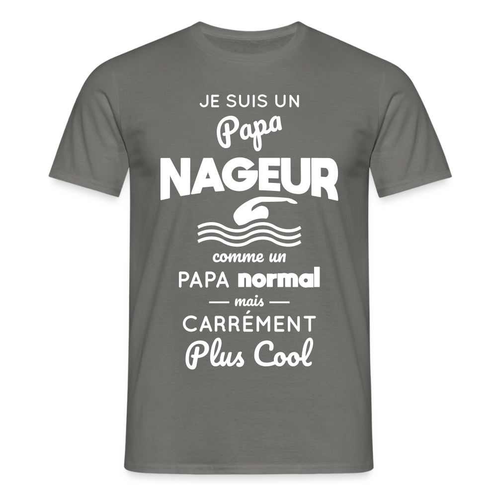 T-shirt Homme - Papa nageur plus cool - gris graphite