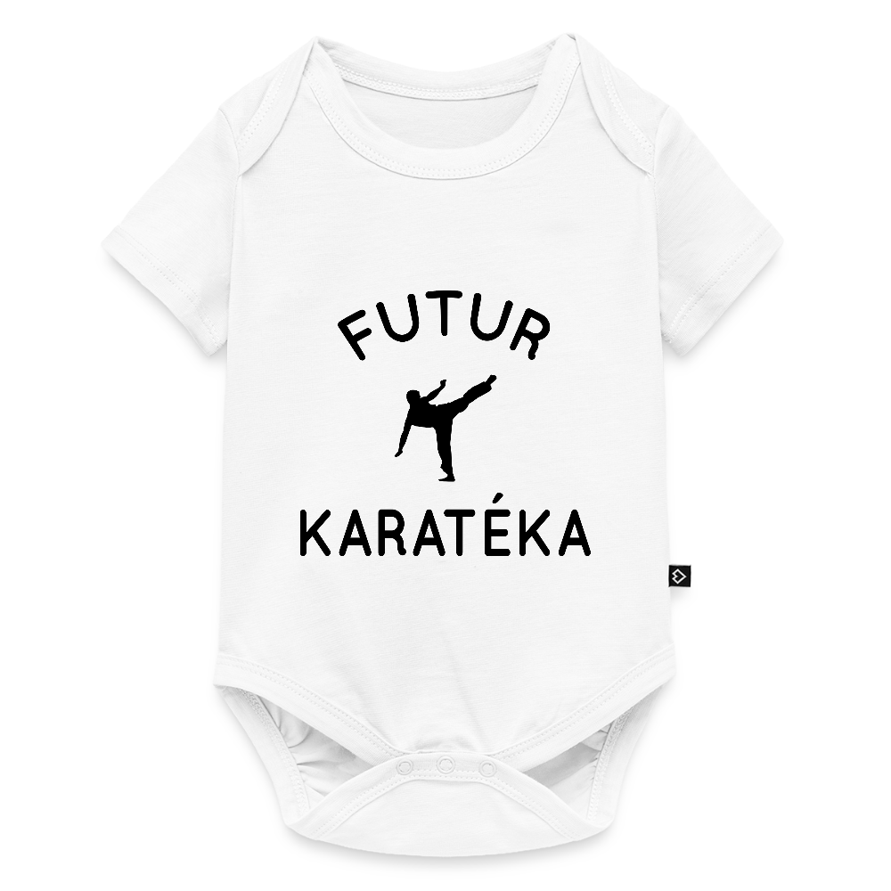 Body Bébé bio manches courtes - Futur karatéka - blanc