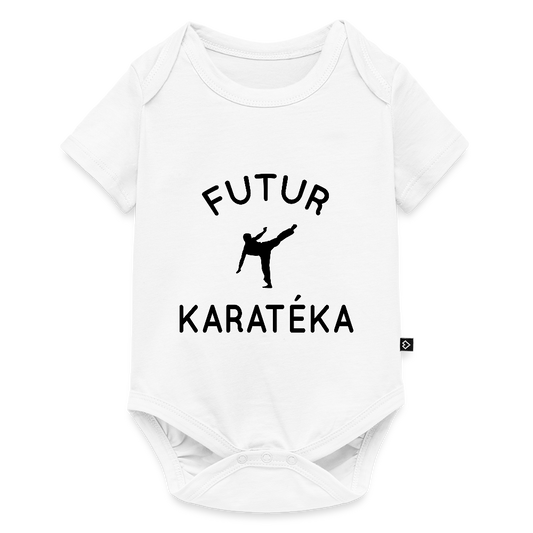 Body Bébé bio manches courtes - Futur karatéka - blanc