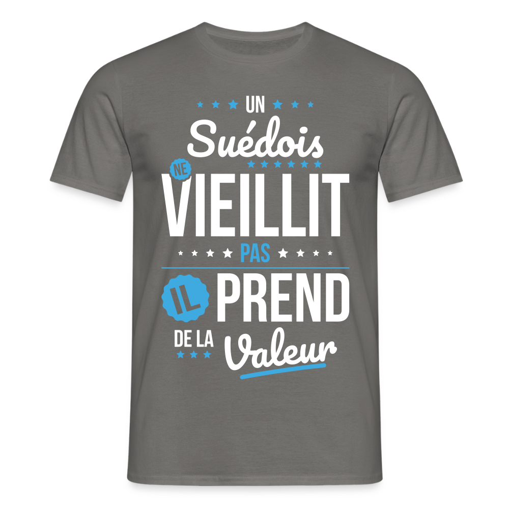T-shirt Homme - Un Suédois ne vieillit pas - gris graphite