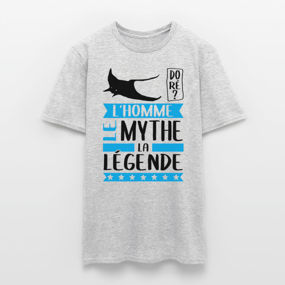 T-shirt homme coloris clair Rémi en rébus – L’homme, le mythe, la légende - gris chiné