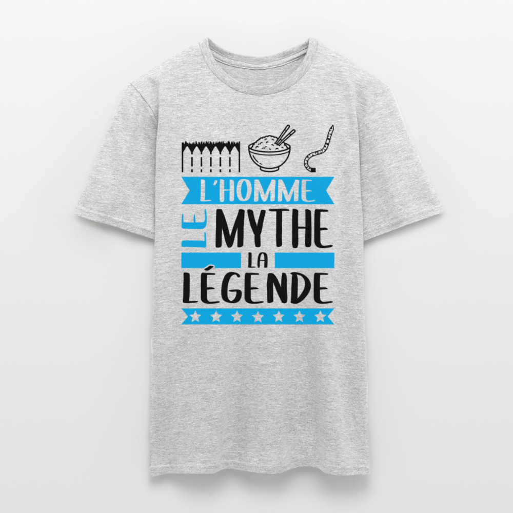 T-shirt homme coloris clair Eric rébus – L’homme, le mythe, la légende - gris chiné