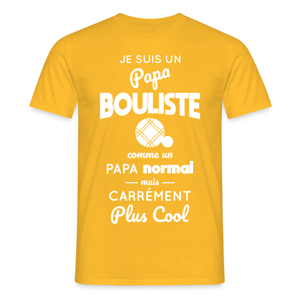 T-shirt Homme - Papa bouliste plus cool - jaune