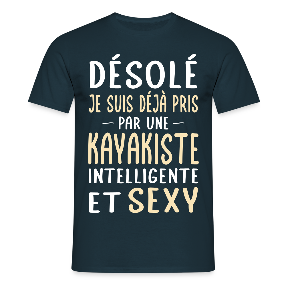 T-shirt Homme - Je suis pris par une kayakiste intelligente et sexy - marine