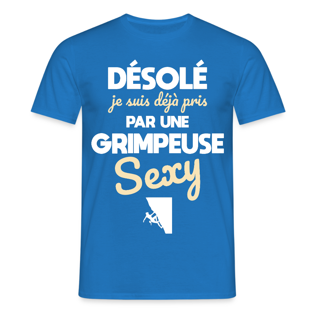 T-shirt Homme - Je suis pris par une grimpeuse sexy - bleu royal