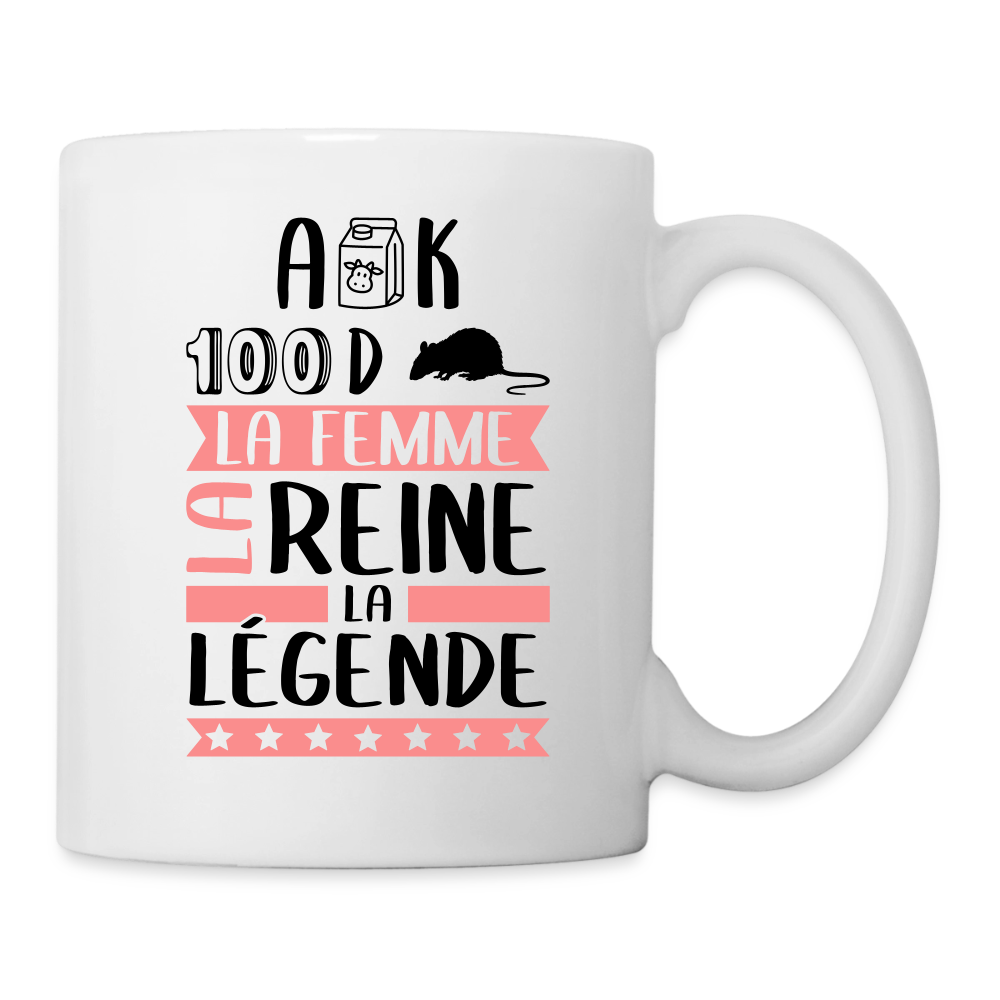 Mug blanc Alexandra rébus – La femme, la reine, la légende - blanc