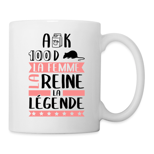 Mug blanc Alexandra rébus – La femme, la reine, la légende - blanc