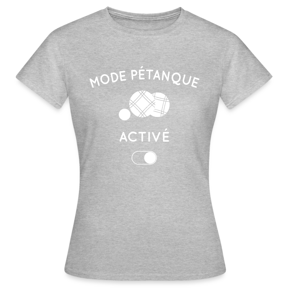 T-shirt Femme - Mode pétanque activé - gris chiné