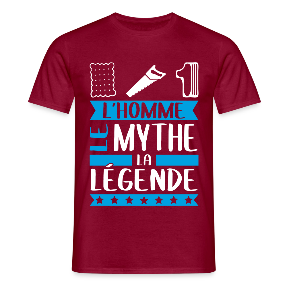 T-shirt homme Lucien rébus – L’homme, le mythe, la légende - rouge brique