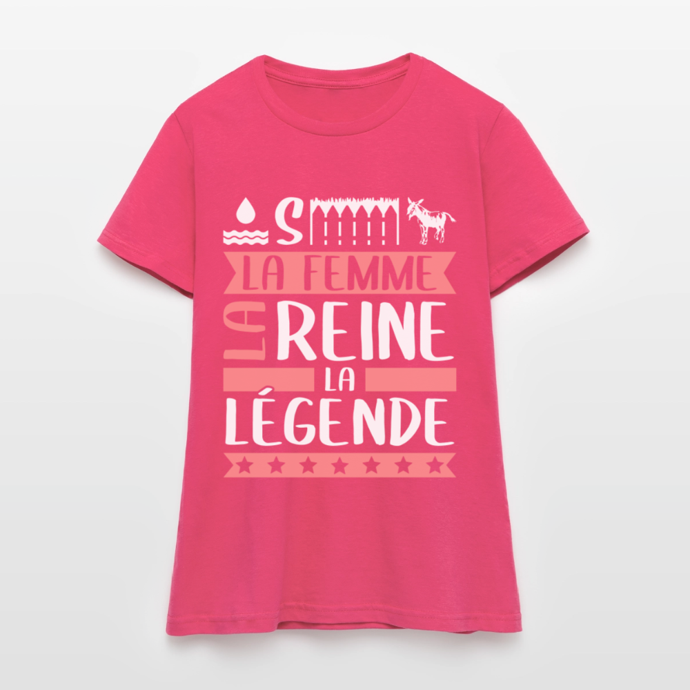 T-shirt femme Océane rébus – La femme, la reine, la légende - rose azalée