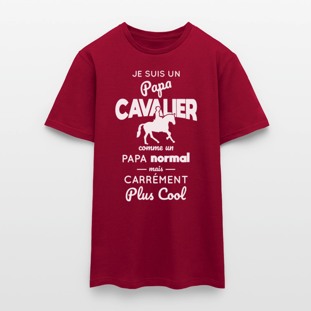T-shirt Homme - Papa cavalier plus cool - rouge brique