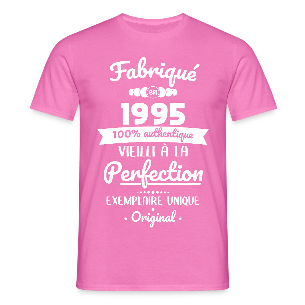 T-shirt Homme - Anniversaire 30 Ans - Fabriqué en 1995 - rose
