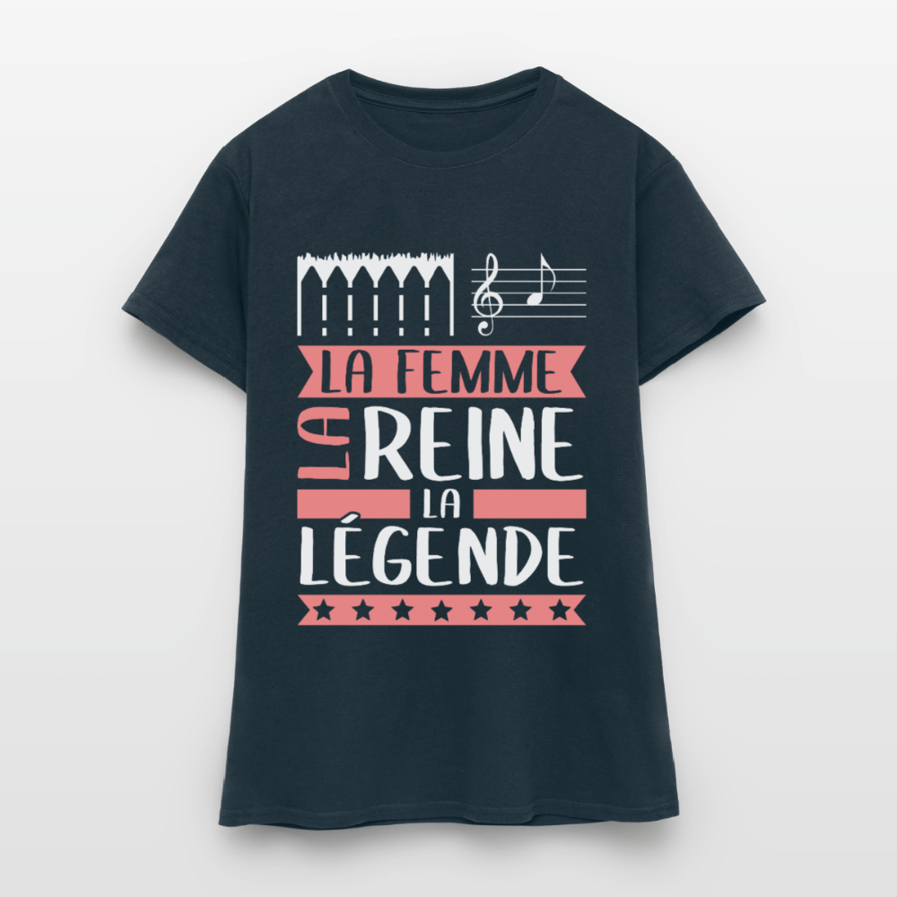 T-shirt femme Ella rébus – La femme, la reine, la légende - marine