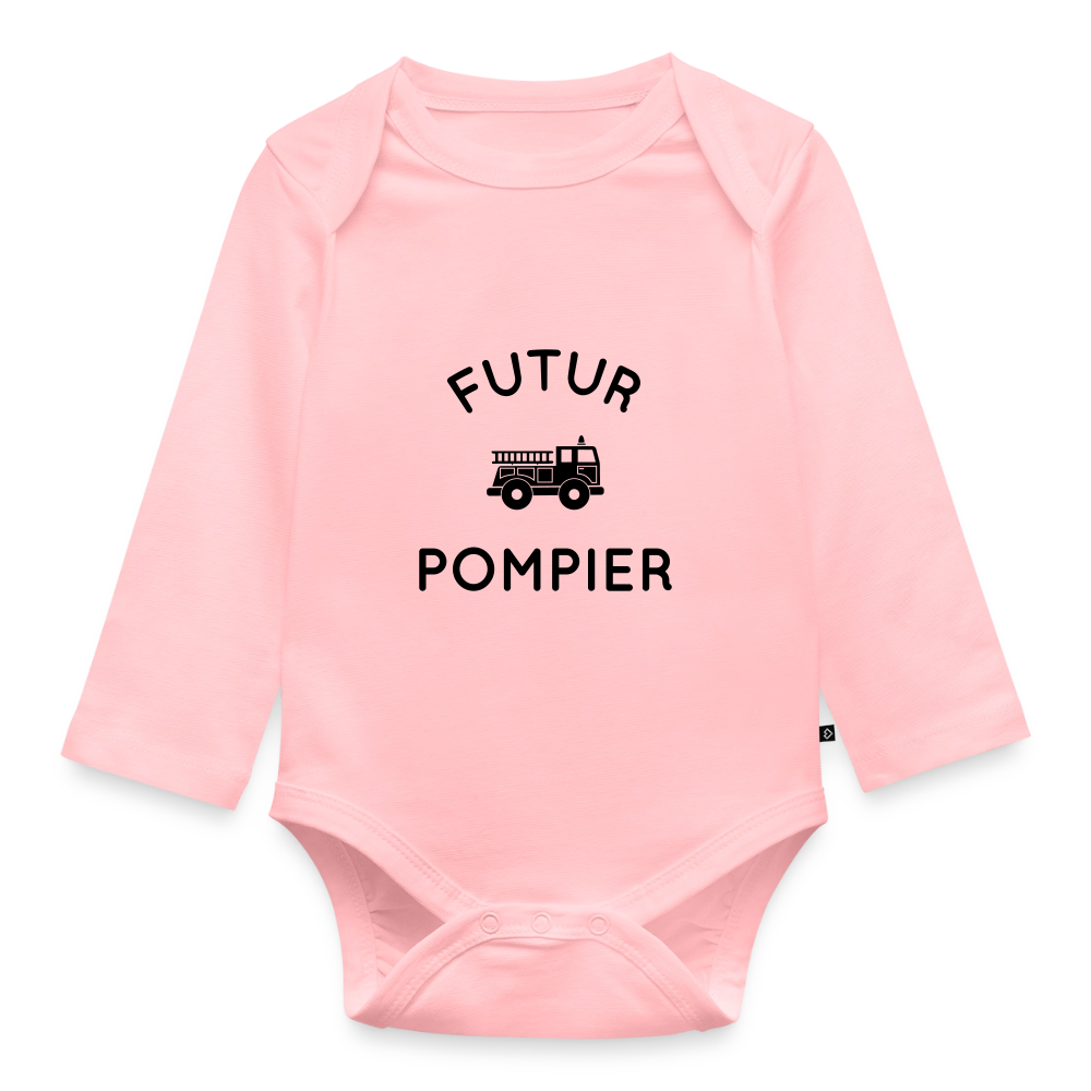 Body Bébé bio manches longues - Futur pompier - rose