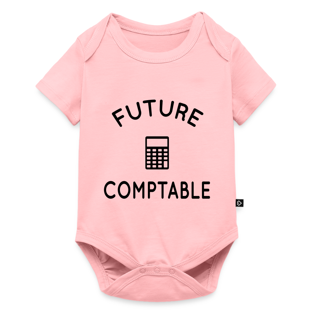 Body Bébé bio manches courtes - Future comptable - rose