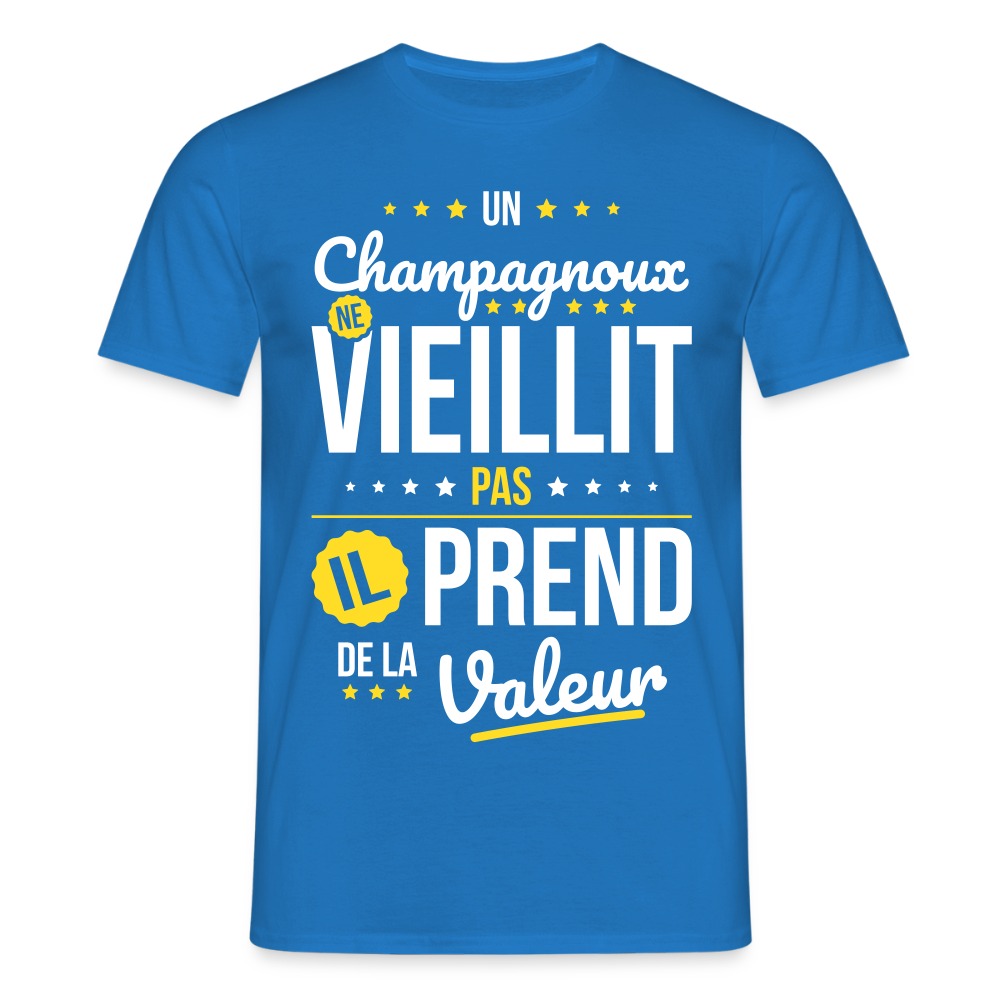 T-shirt Homme - Un Champagnoux ne vieillit pas - bleu royal