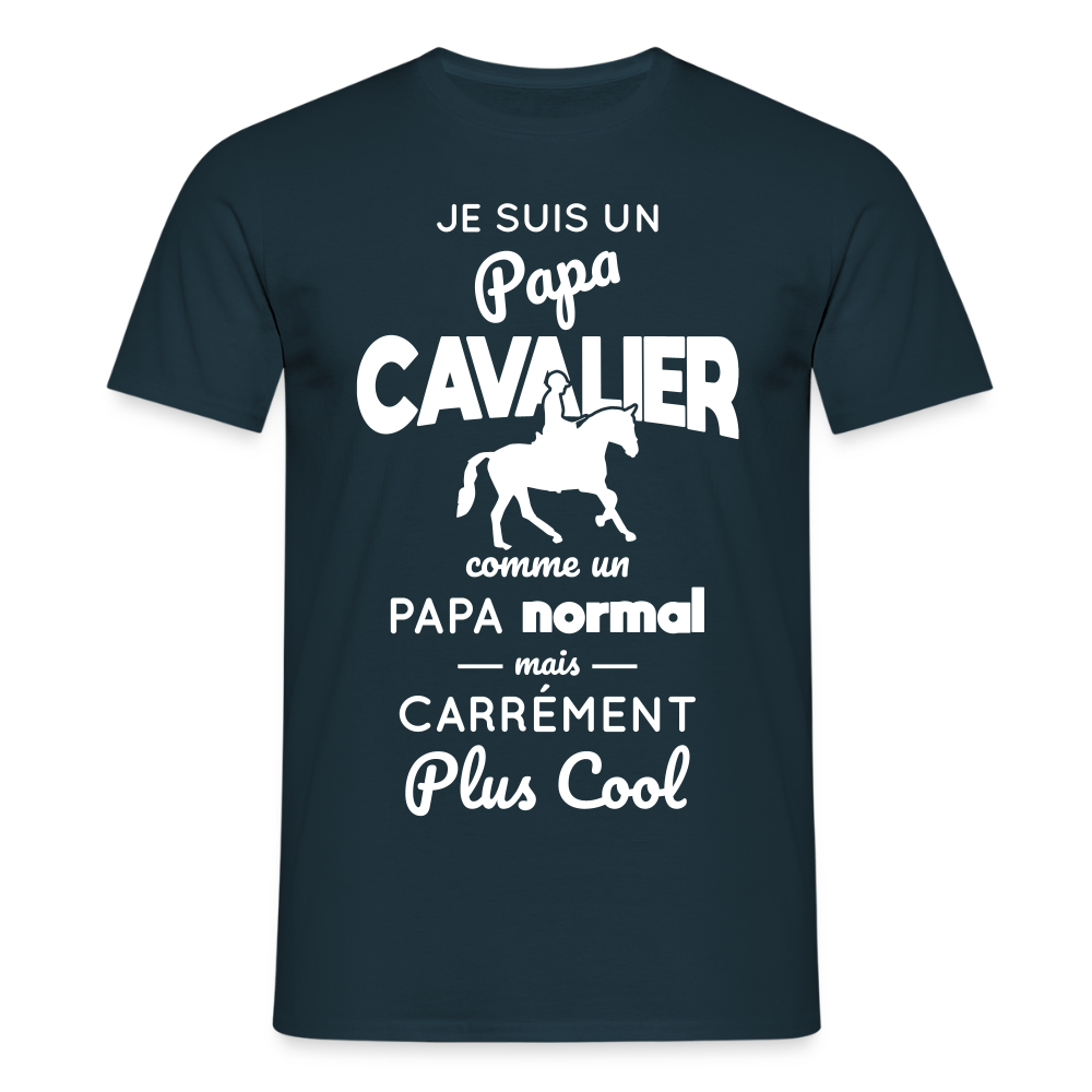 T-shirt Homme - Papa cavalier plus cool - marine