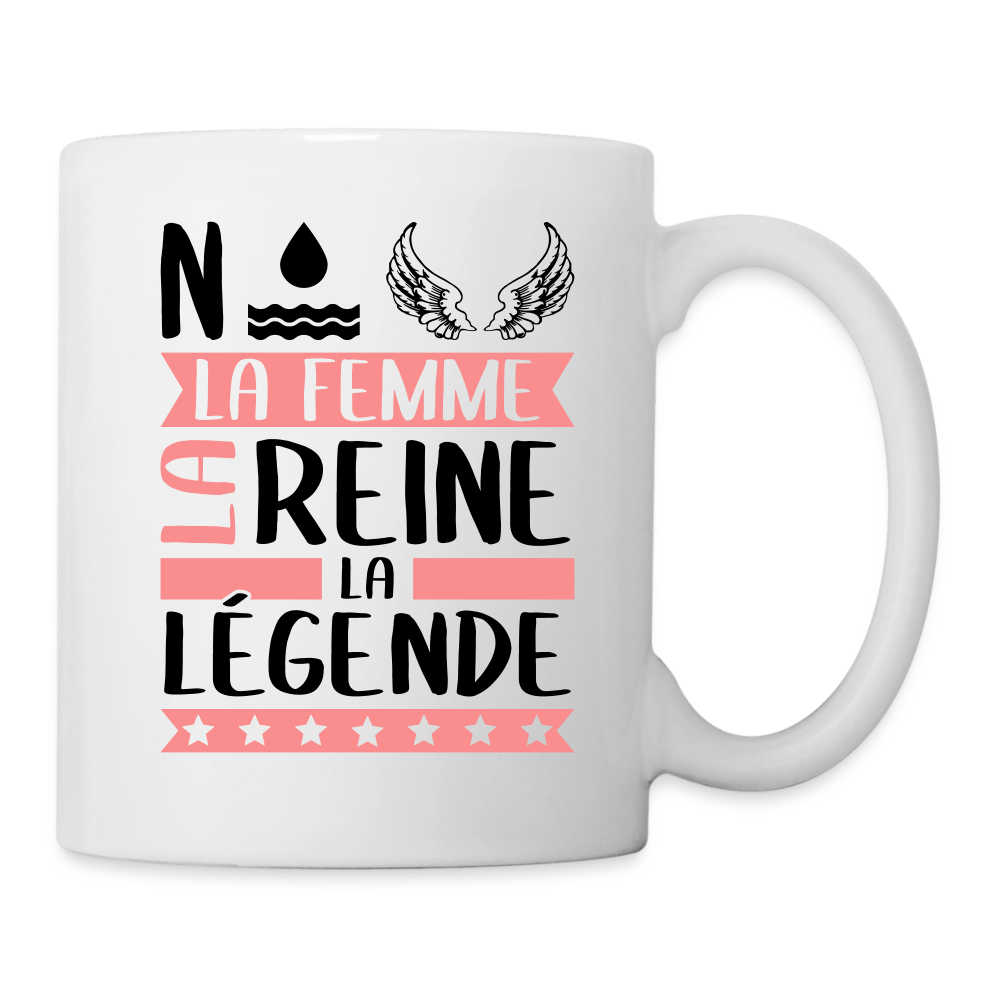 Mug blanc Noëlle rébus – La femme, la reine, la légende - blanc