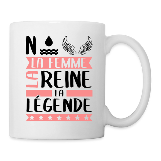 Mug blanc Noëlle rébus – La femme, la reine, la légende - blanc