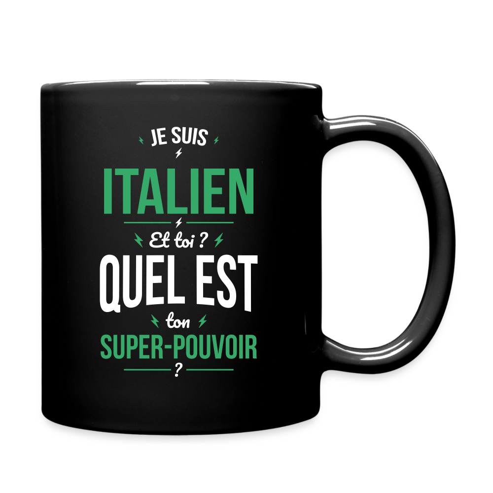 Mug uni - Je suis Italien - Super-pouvoir - noir