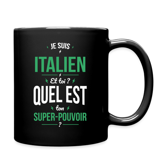 Mug uni - Je suis Italien - Super-pouvoir - noir