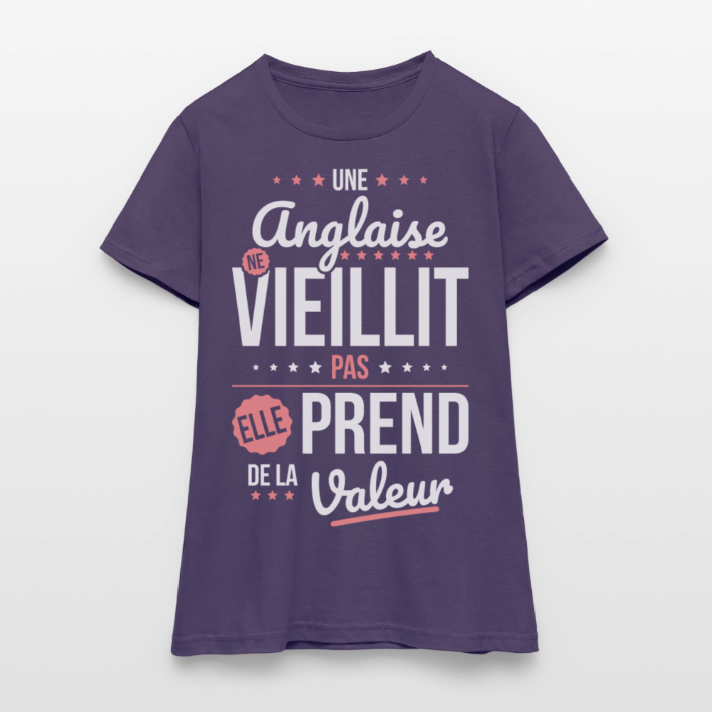 T-shirt Femme - Une Anglaise ne vieillit pas - violet foncé