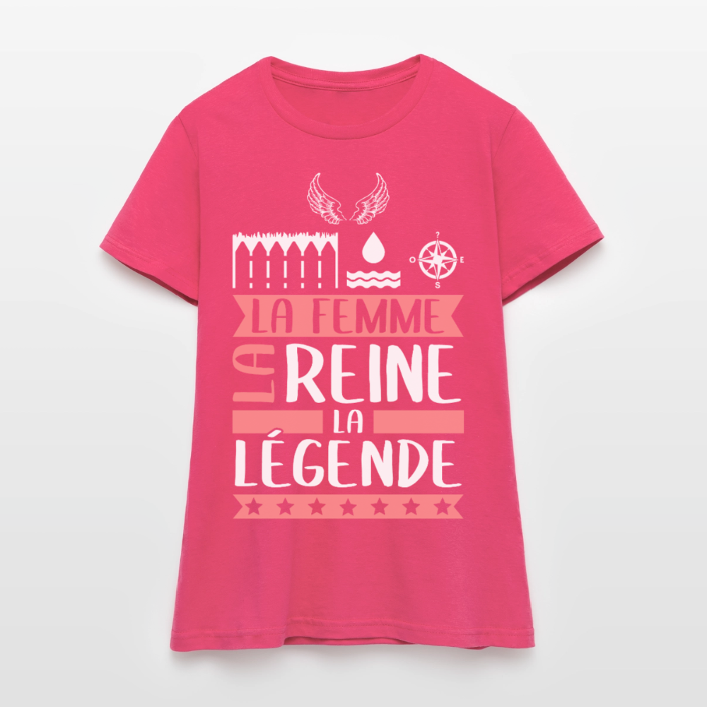 T-shirt femme Eléonore rébus – La femme, la reine, la légende - rose azalée